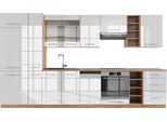 Vicco Cucina Componibile Fame-Line, 355 Cm , Pt Rovere, Bianco Lucido/Oro Power Oak/Quercia Dorata