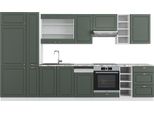 Vicco Cucina Componibile Fame-Line, 355 Cm , Pt Marmo, Verde-Oro Country House/Bianco
