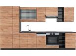 Vicco Cucina Componibile Fame-Line, 355 Cm , Pt Antracite, Quercia Dorata/Antracite/Antracite