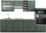 Vicco Cucina Componibile Fame-Line, 280 Cm , Pt Marmo, Verde-Oro Country House/Antracite