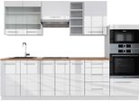 Vicco Cucina Componibile Fame-Line, 280 Cm , Pt Rovere, Bianco Lucido/Bianco