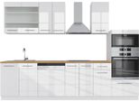 Vicco Cucina Componibile Fame-Line, 300 Cm Con Armadio Alto, Pt Rovere, Bianco Lucido/Bianco