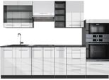 Vicco Cucina Componibile Fame-Line, 280 Cm , Pt Antracite, Bianco Lucido/Antracite