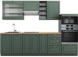 Vicco Cucina Componibile Fame-Line, 280 Cm , Pt Rovere, Verde-Oro Country House/Antracite