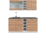 Vicco Cucina Completa R-Line, 160 Cm , Pt Antracite, Sonoma/Bianco
