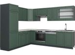 Vicco Cucina Angolare Completa Fame-Line, 227 X 287 Cm , Pt Marmo, Verde-Oro Country House/Antracite