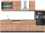 Vicco Cucina Componibile Fame-Line, 300 Cm Con Armadio Alto, Pt Rovere, Quercia Dorata/Antracite