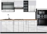 Vicco Cucina Componibile Fame-Line, 280 Cm , Pt Rovere, Bianco Lucido/Antracite