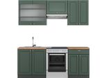 Vicco Cucina Componibile Fame-Line, 200 Cm , Pt Rovere, Verde-Oro Country House/Antracite