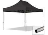 Toolport 3X4,5 M Gazebo Pieghevole Pvc, Premium Acciaio, Nero