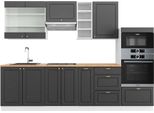 Vicco Cucina Componibile Fame-Line, 280 Cm , Pt Rovere, Antracite-Oro/Bianco