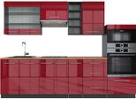 Vicco Cucina Componibile Fame-Line, 280 Cm , Pt Rovere, Bordeaux Lucido/Antracite