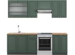 Vicco Cucina Componibile Fame-Line, 240 Cm , Pt Rovere, Verde-Oro Country House/Antracite