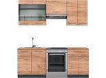 Vicco Cucina Componibile Fame-Line, 200 Cm , Pt Rovere, Quercia Dorata/Antracite