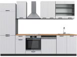 Vicco Cucina Componibile Fame-Line, 300 Cm , Pt Rovere, Bianco Casa Di Campagna/Antracite