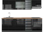 Vicco Cucina Componibile R-Line, 240 Cm , Pt Rovere, Nero Lucido/Antracite