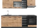 Vicco Cucina Componibile R-Line, 240 Cm , Pt Antracite, Quercia Dorata/Antracite