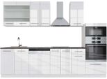 Vicco Cucina Componibile Fame-Line, 300 Cm Con Armadio Alto, Pt Antracite, Bianco Lucido/Bianco