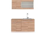 Vicco Cucina Monoblocco R-Line, 140 Cm , Pt Rovere, Sonoma/Bianco