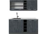 Vicco Cucina Completa R-Line, 160 Cm Pt Marmo, Calcestruzzo Nero/Antracite