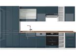 Vicco Cucina Componibile Fame-Line, 355 Cm , Pt Rovere, Blu Scuro Lucido/Bianco