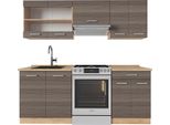 Vicco Cucina Componibile R-Line, 200 Cm , Pl Rovere, Grigio Nobile/Rovere Dorato
