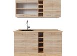 Vicco Cucina Completa R-Line, 160 Cm , Pl Rovere, Rovere Sonoma/Goldkraft