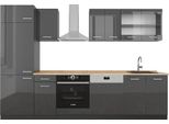 Vicco Cucina Componibile R-Line, 300 Cm Senza Piano Di Lavoro, Antracite Lucido/Antracite