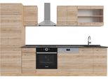 Vicco Cucina Componibile R-Line, 300 Cm , Pl Antracite, Rovere Sonoma/Goldkraft