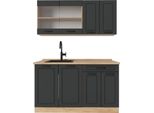 Vicco Cucina Monoblocco R-Line, 140 Cm , Pl Rovere, Antracite Casa Di Campagna/Rovere Dorato