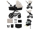Kinderkraft Moov 2 - Passeggino 4 In 1 - Con Navicella, Passeggino E Seggiolino Mink Pro I-Size - Grandi Ruote Antiforatura - UPF50+ - Fino A 27 Kg - Grigio