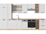 Vicco Cucina Componibile Fame-Line, 355 Cm , Pl Rovere, Bianco Casa Di Campagna/Quercia Dorata