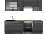 Vicco Cucina Componibile Fame-Line, 240 Cm , Pl Rovere, Antracite Lucido/Antracite