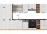 Vicco Cucina Componibile Fame-Line, 355 Cm , Pl Antracite, Bianco Casa Di Campagna/Quercia Dorata