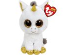 Ty Glubschis - Unicorno Pegasus, Bianco/Oro - Beanie Boos - 15 Cm