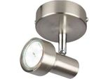 Faretto Led Da Parete Orientabile 1Xgu10 3000K Ø8Cm 3W Nichel Metallo Briloner
