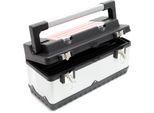 Cassetta Porta Attrezzi Wiltec 50,5X23,5X25,5 Cm In Acciaio Inox, Cassetta Porta Attrezzi Universale Con Telaio In Plastica, Porta Attrezzi E Maniglia, Cassetta Porta Attrezzi Professionale