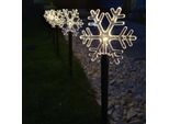 Bastoni Luminosi A Led Fiocco Di Neve, 5 Punte A Terra Con 1 Fiocco Di Neve Ciascuna (11,8 Cm)