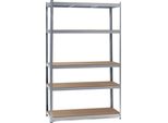 Scaffalatura Per Carichi Pesanti Wiltec 100X50X200Cm, 200Kg/Scaffale, Scaffale Senza Bulloni In Acciaio Zincato, Scaffale Di Carico Con 5 Ripiani, Scaffale Per Officina