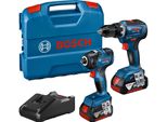 Bosch Professional 06019J2108 Bosch Professional Gdr 18V-200 + Gsr 18V-55 Set Di Avvitatori A Impulsi A Batteria 2X 18,0 V, Con 2 Batterie Ricaricabili