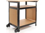 Xpotool Banco Da Lavoro Mobile 69 X 51 X 66 - 82 Cm, Banco Da Lavoro Regolabile In Altezza, Tavolo Da Lavoro Con 2 Ruote, 2 Ripiani E Pannello Laterale Perforato