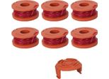 Inf Bobine Di Ricambio In Confezione Da 6 Con Filo Per Decespugliatore Worx WA0010 Arancia