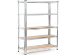 Scaffalatura Per Carichi Pesanti Wiltec 120X40X180Cm, Carico Totale 875Kg, Scaffale Senza Bulloni In Acciaio Zincato, Scaffale Di Carico Con 5 Ripiani, Scaffale Per Officina