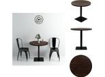 Vidaxl Tavolo Da Bistrot Rotondo In Mdf E Acciaio 80×75 Cm Frassino Scuro - Tavoli Da Pranzo