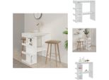 Vidaxl Tavolo Da Bar Con Ripiano Bianco 100X50X101,5 Cm In Legno - Tavoli Da Pranzo