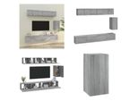 Vidaxl Set Di 6 Mobili Tv Grigio Sonoma In Legno - Mobile Tv - Mobili Tv - Mobili Tv - Mobili Tv