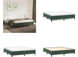 Vidaxl Struttura Letto Verde Scuro 180X200 Cm In Velluto - Struttura Letto - Cornici Letto - Struttura Letto - Letto