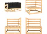 Vidaxl Divano Ad Angolo Da Giardino 2 Pezzi Con Cuscini In Legno Massiccio Di Pino - Divano Ad Angolo - Divano Ad Angolo In Legno - Divani Ad Angolo In Legno