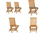 Vidaxl Sedie Da Giardino Con Cuscini Grigi 2 Pz. Legno Massiccio Teak - Sedia Da Giardino - Sedie Da Giardino - Sedia Da Giardino In Legno - Sedie Da Giardino In Legno