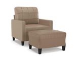 Syfax™ Poltrona Con Poggiapiedi Cappuccino 60 Cm In Pelle Finta